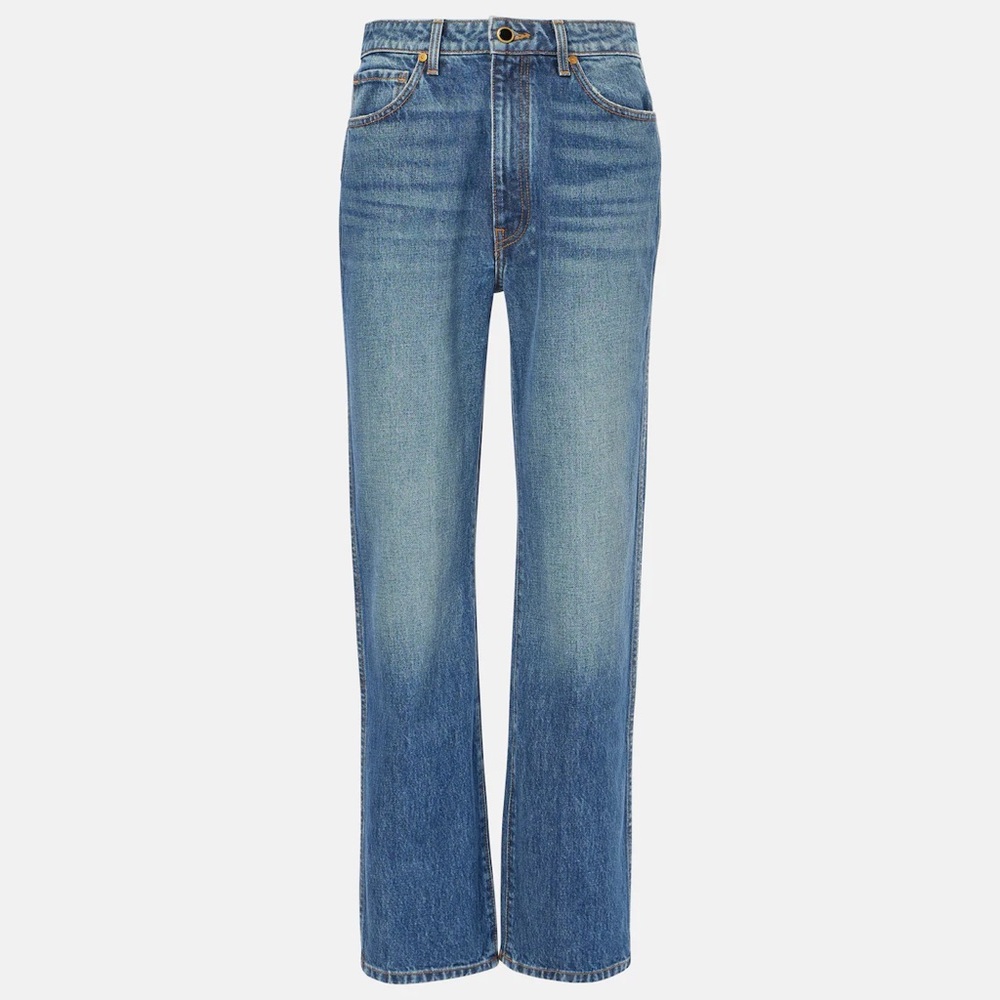KHAITE Abigail High Waisted Straight Leg Jeans in Montgomery (24)
